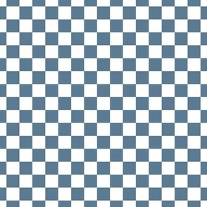 Checker Pattern - Stormy Blue and White