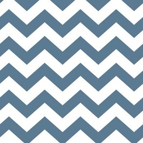 Chevron Pattern - Stormy Blue and White