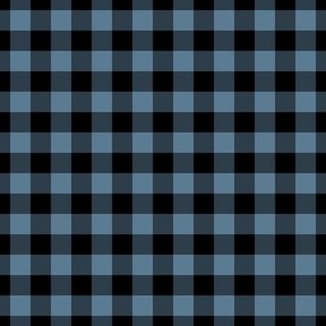 Gingham Pattern - Stormy Blue and Black