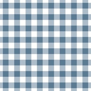 Gingham Pattern - Stormy Blue and White