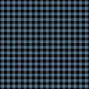 Small Gingham Pattern - Stormy Blue and Black