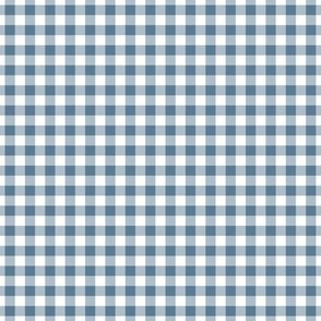Small Gingham Pattern - Stormy Blue and White