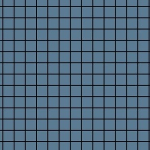 Grid Pattern - Stormy Blue and Black