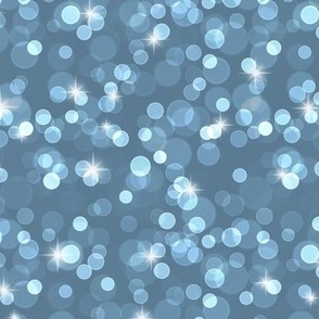 Sparkly Bokeh Pattern - Stormy Blue Color