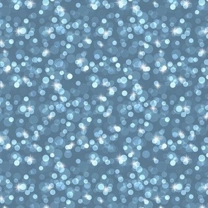 Small Sparkly Bokeh Pattern - Stormy Blue Color