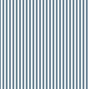 Small Vertical Bengal Stripe Pattern - Stormy Blue and White