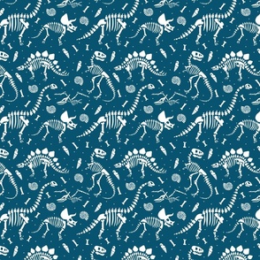 Dinosaur Fossils in Classic Blue