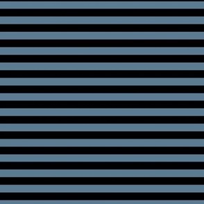 Horizontal Bengal Stripe Pattern - Stormy Blue and Black