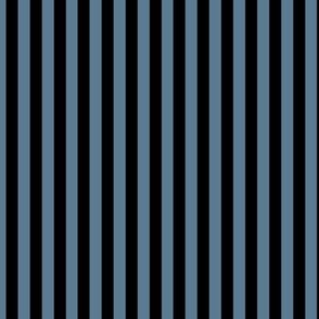 Vertical Bengal Stripe Pattern - Stormy Blue and Black