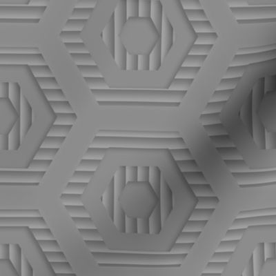 Abstract Hexagon Grey