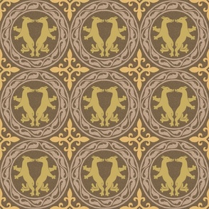 Byzantine critters in roundels - golden