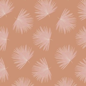 SMALL Freehand Fan Palm - peach and pink