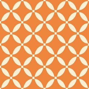 Bold Geometric Circle Shapes on Orange by Brittanylane
