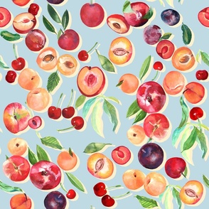 Stone fruit design-Light Blue