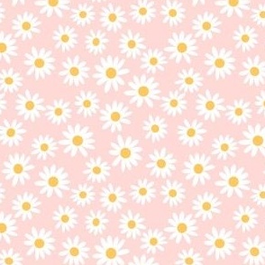 SMALL daisy print fabric - daisies, daisy fabric, baby fabric, spring fabric, baby girl, earthy - pink pastel