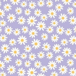 SMALL daisy print fabric - daisies, daisy fabric, baby fabric, spring fabric, baby girl, earthy - purple