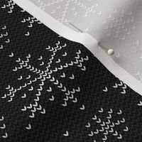 Chunky Knit Snowflake Sweater, White on Black