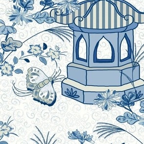 blue pagodas chinoiserie 