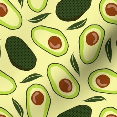 Retro Avocado and Leaves Green