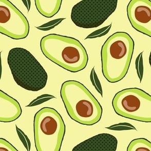 Retro Avocado and Leaves Green