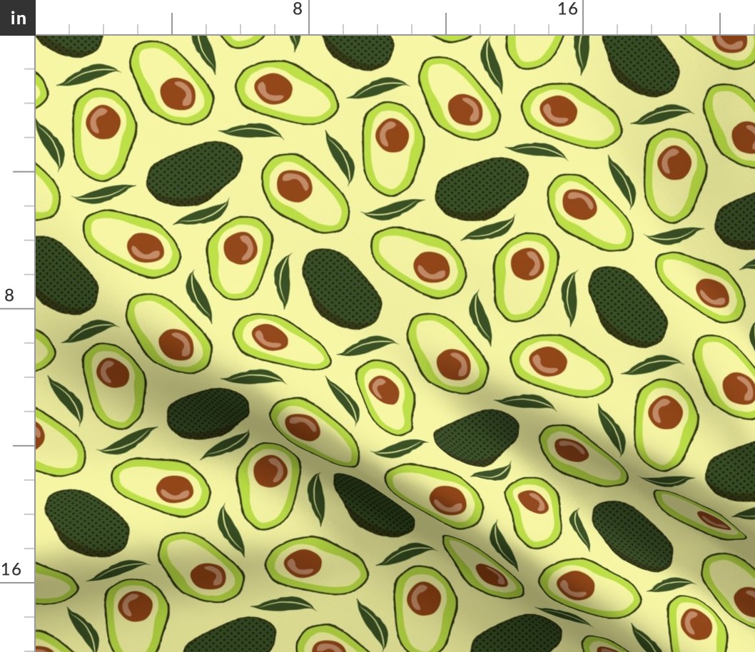 Retro Avocado and Leaves Green