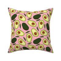 Retro Avocado and Leaves Pink