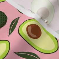 Retro Avocado and Leaves Pink