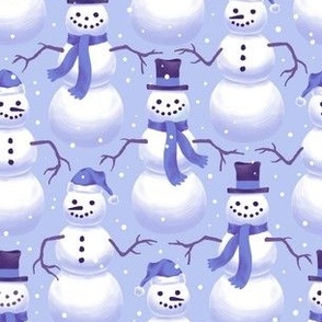  Cute Snowmen Blue