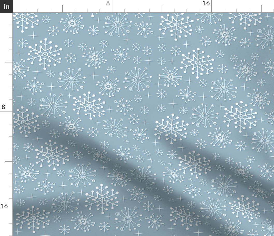 snowflakes - blue grey 3D