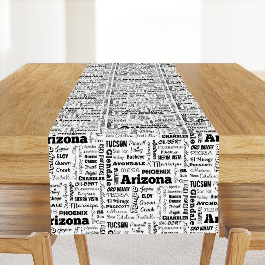 Arizona cities, white (8-inch repeat)