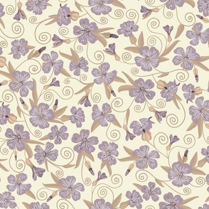 Delicate Blooms-Purple and Brown