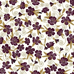 Delicate Blooms-Purple and Gold