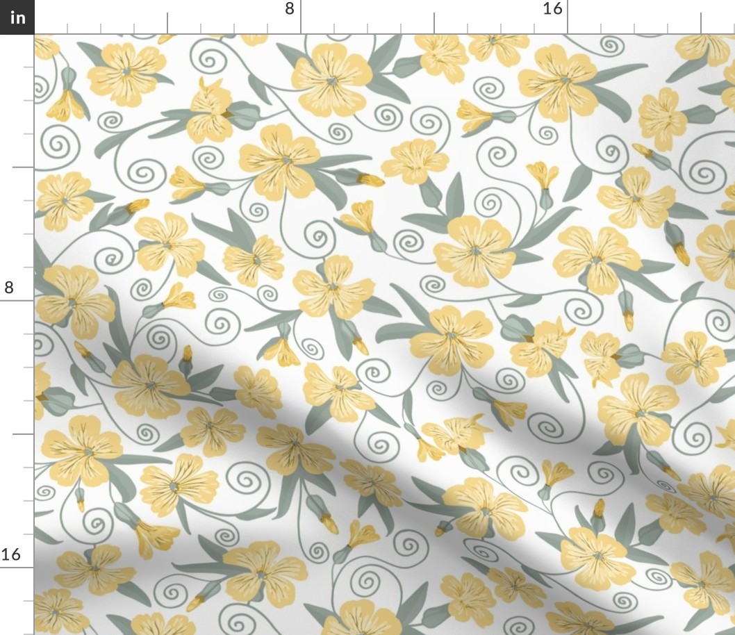 Delicate Blooms-Yellow and Green