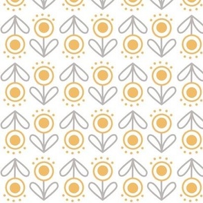 Ochre Yellow Nordic Floral