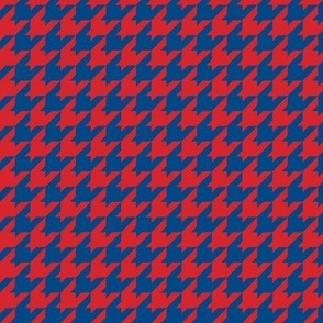 Houndstooth Pattern - Fiery Red and Blue