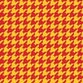 Houndstooth Pattern - Fiery Red and Maize