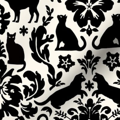 Black Cat Damask - Everyday Version