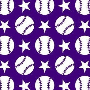 Baseball Softball Stars - Purple Small