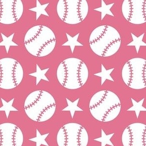Baseball Softball Stars - Pink Small