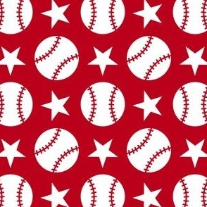 Baseball Softball Stars - Red Small