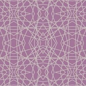 Geometric Spiderweb lt gray on lt purple