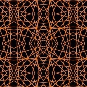 Geometric Spiderweb orange on black