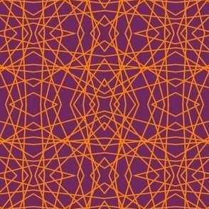 Geometric Spiderweb orange on purple