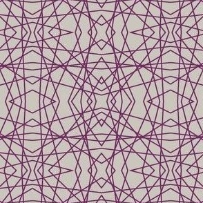 Geometric Spiderweb purple on light gray