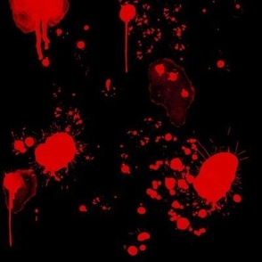 Splatters and stains in blood red