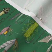 Fishing Flies Small Scale\\Men’s Fabric\\Green