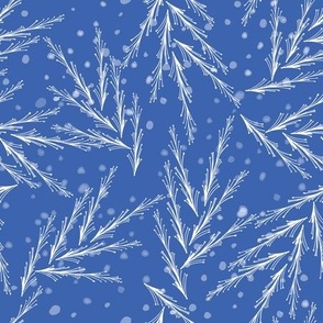 Holiday christmas fir trees cobalt blue by jac slade
