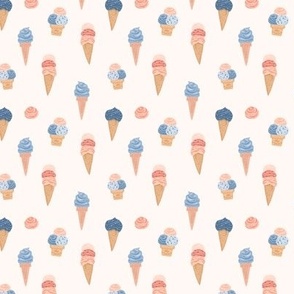 Ice cream pattern in pastel colors (small scale)