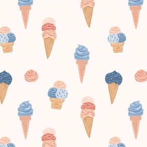 Ice cream pattern in pastel colors (medium scale)