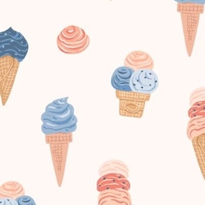 Ice cream pattern in pastel colors (big scale)
